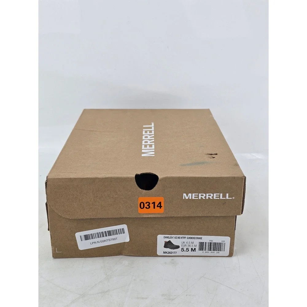 Merrell Chameleon 7 ACS Mid Hiking Boots Kids 5.5 Grey Orange MK262177 - New